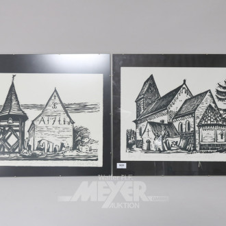 2 Holzschnitte / Lithografien