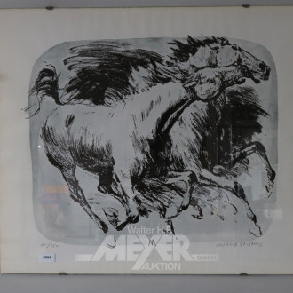 Lithografie ''Pferde'',