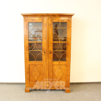 Biedermeier-Standvitrine, Weichholz,