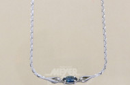 Collier, 585er WG, mit Saphir,