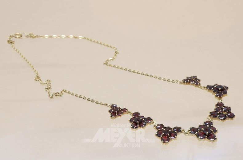 Granat-Schmuck, Set 333er GG, best. aus: