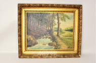 Gemälde ''Landschaft mit Bachlauf'',