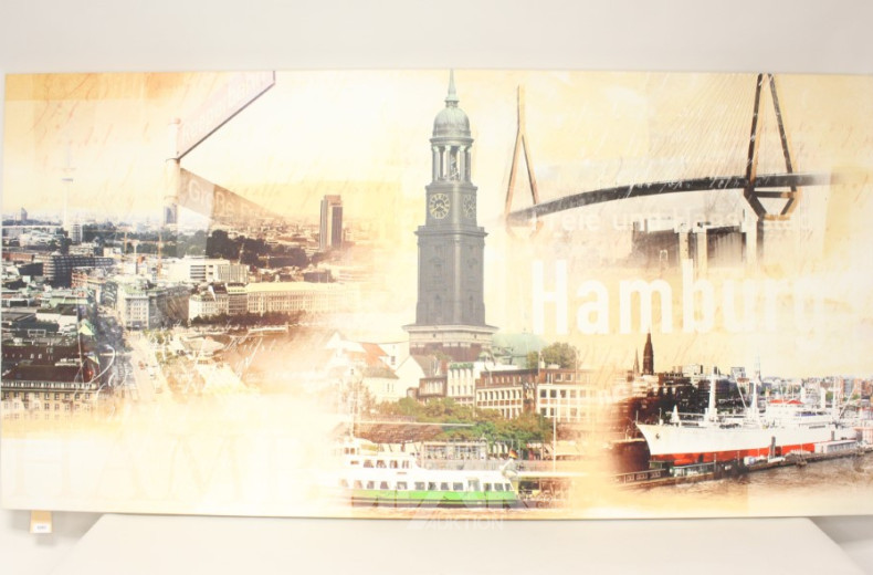 Druck / moderne Collage ''Hamburg'',