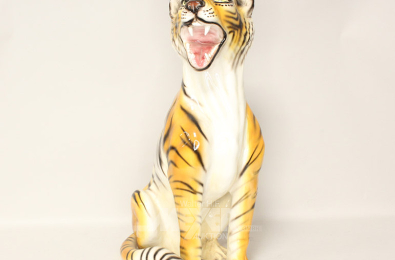 Keramikfigur ''Tiger'', Höhe: ca. 70 cm,