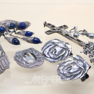 Posten Modeschmuck, tlw. Silber: