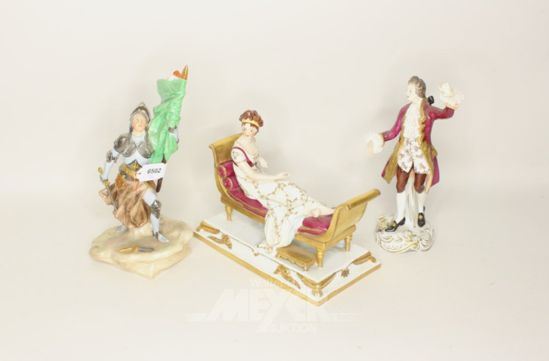 3 Porz.-Figuren ''Madame Recamier/