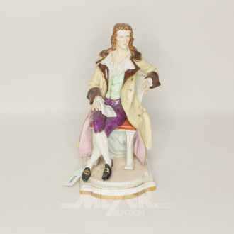 Porz. Figur ''der Lesende'', ca. H 29 cm,