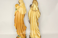 2 Holzschnitzfiguren ''Madonna mit Kind''