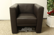 Ledersofa, 2-Sitzer, braun,