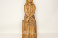 gr. Holzschnitzfigur ''Sitzende'', Eiche,