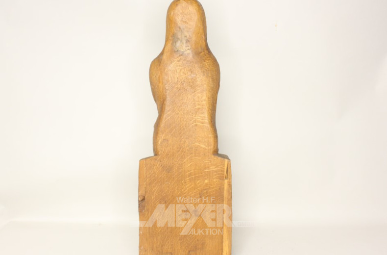 gr. Holzschnitzfigur ''Sitzende'', Eiche,