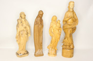 4 versch. Holzschnitzfiguren ''Madonnen''