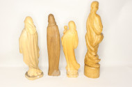 4 versch. Holzschnitzfiguren ''Madonnen''