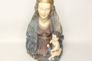 Holzskulptur-Büste ''Madonna mit Kind''