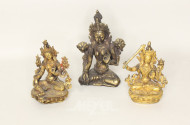 3 kl. Buddhafiguren, Bronze,