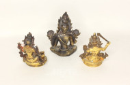 3 kl. Buddhafiguren, Bronze,