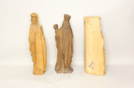 3 versch. Holzschnitzfiguren ''Madonnen''