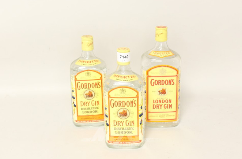 3 Flaschen Gin GORDON'S Dry Gin