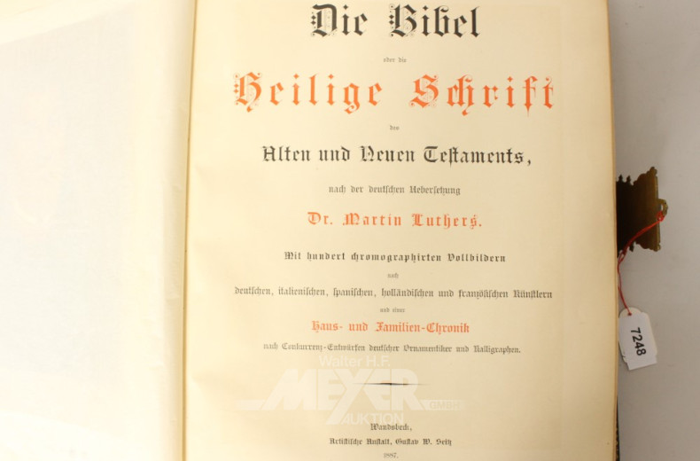 alte Hausbibel, datiert 1887,