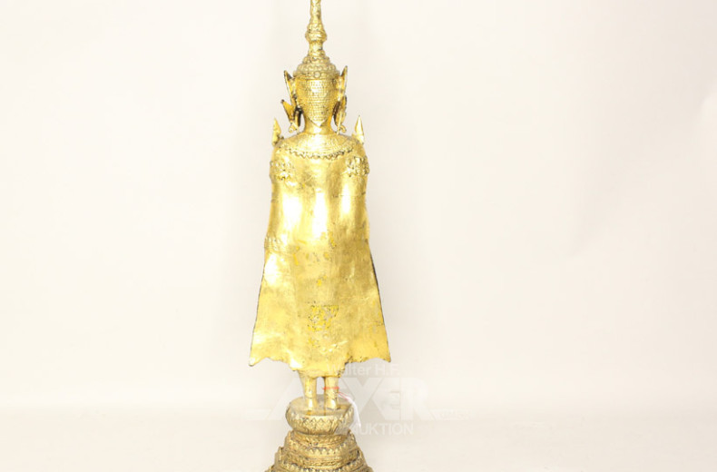 Metallskulptur, ''Stehender Buddha'',