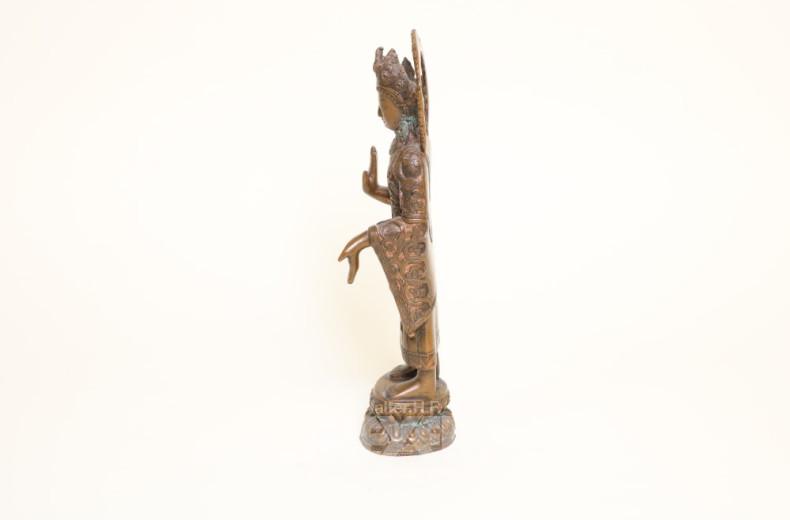 Skulptur, Bronze, ''stehender Buddha''