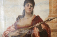 gr. Gemälde, ''Edeldame mit Mandoline''