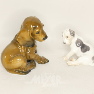 2 Porz. Figuren, Dackel/Terrier