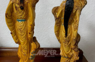 2 asiatische Figuren, Höhe: ca. 38 cm