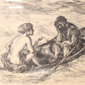 Lithographie ''Der Müde, Mars & Venus''