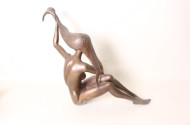 Bronze-Figur ''weiblicher Akt mit langen