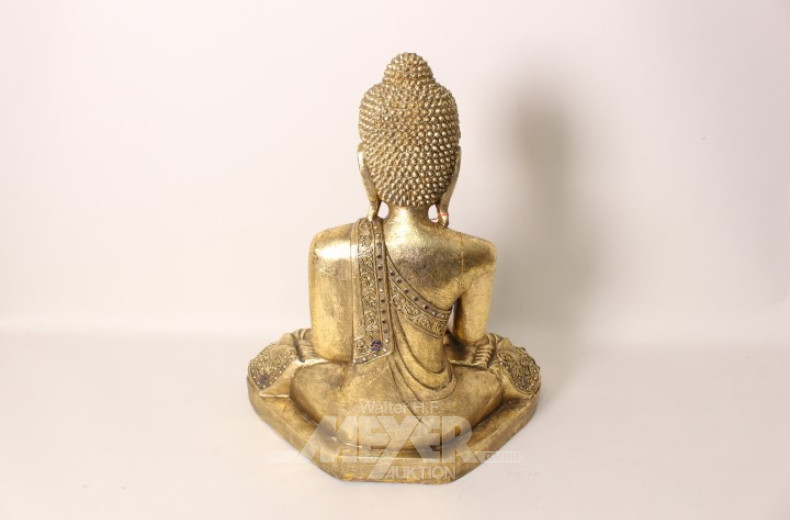 Holzskulptur ''sitzender Buddha''