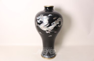 chin. Bodenvase, schwarz mit perlmutt-