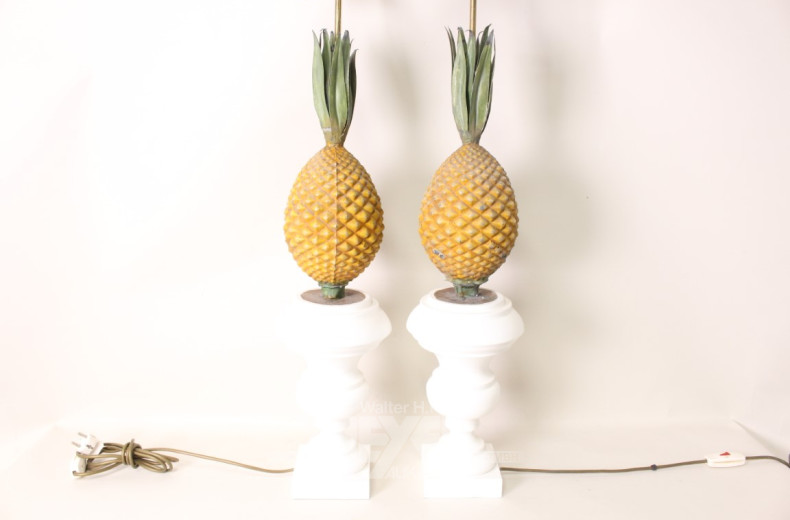 Paar Tischlampen ''Stilisierte Ananas'',