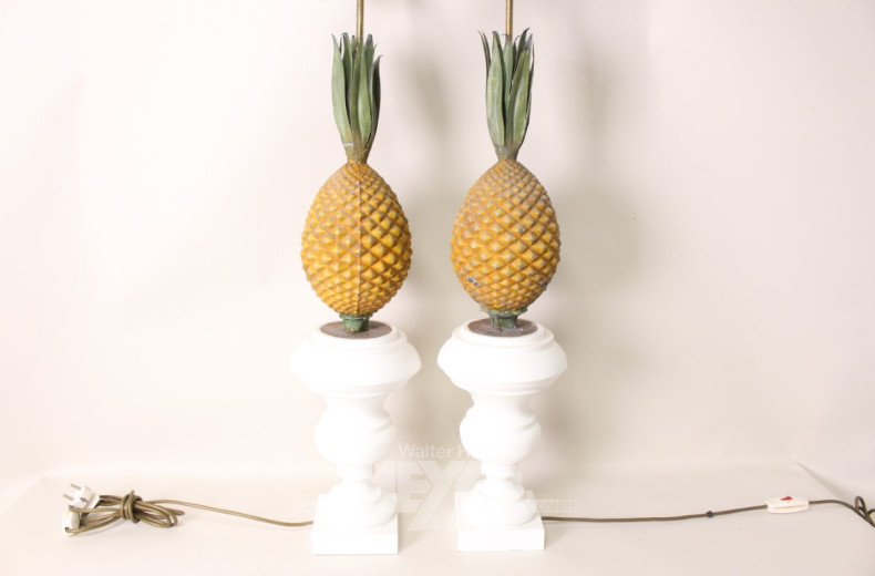 Paar Tischlampen ''Stilisierte Ananas'',