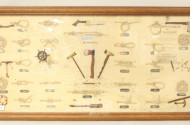 Knotentafel, gerahmt, ca. 45 x 95 cm