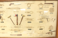 Knotentafel, gerahmt, ca. 45 x 95 cm