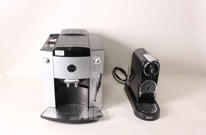 2 Kaffeemaschinen JURA u. Nespresso,