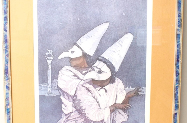 Lithographie ''Venezianische Masken''