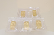 5 Goldbarren DEGUSSA, je ca. 20 g