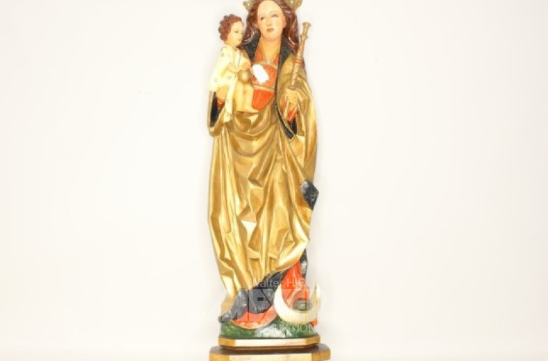 Wandplastik ''Madonna'', farbig gefasst,