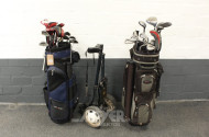 2 Golf-Bags mit div. Schläger,