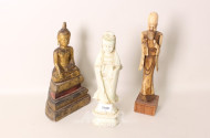 3 versch. Figuren, u.a. Buddha