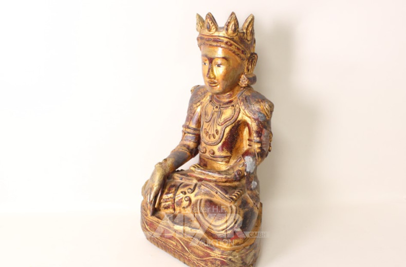 gr. Holzschnitzfigur, ''Buddha'',