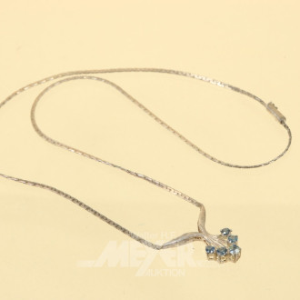 Collier Silber mit 5 Saphiren