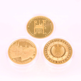 3 Goldmünzen, 100 Euro,