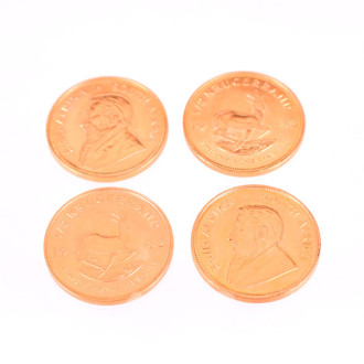 4 Goldmünzen, ½ Unze Krügerrand Südafrika,