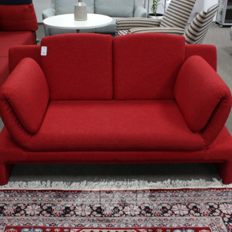 Sofa, 2-Sitzer, roter Stoffbezug,