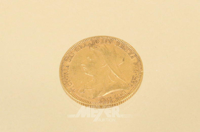 Goldmünze, Sovereign, England 1895