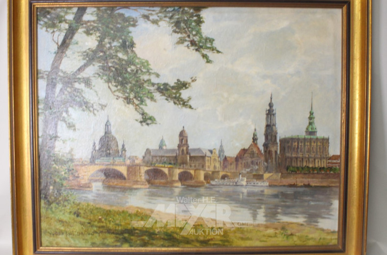 gr. Gemälde ''Ansicht von Dresden''