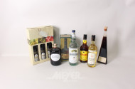 15 versch. Flaschen Alkoholika: Brandy,